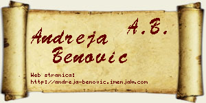 Andreja Benović vizit kartica